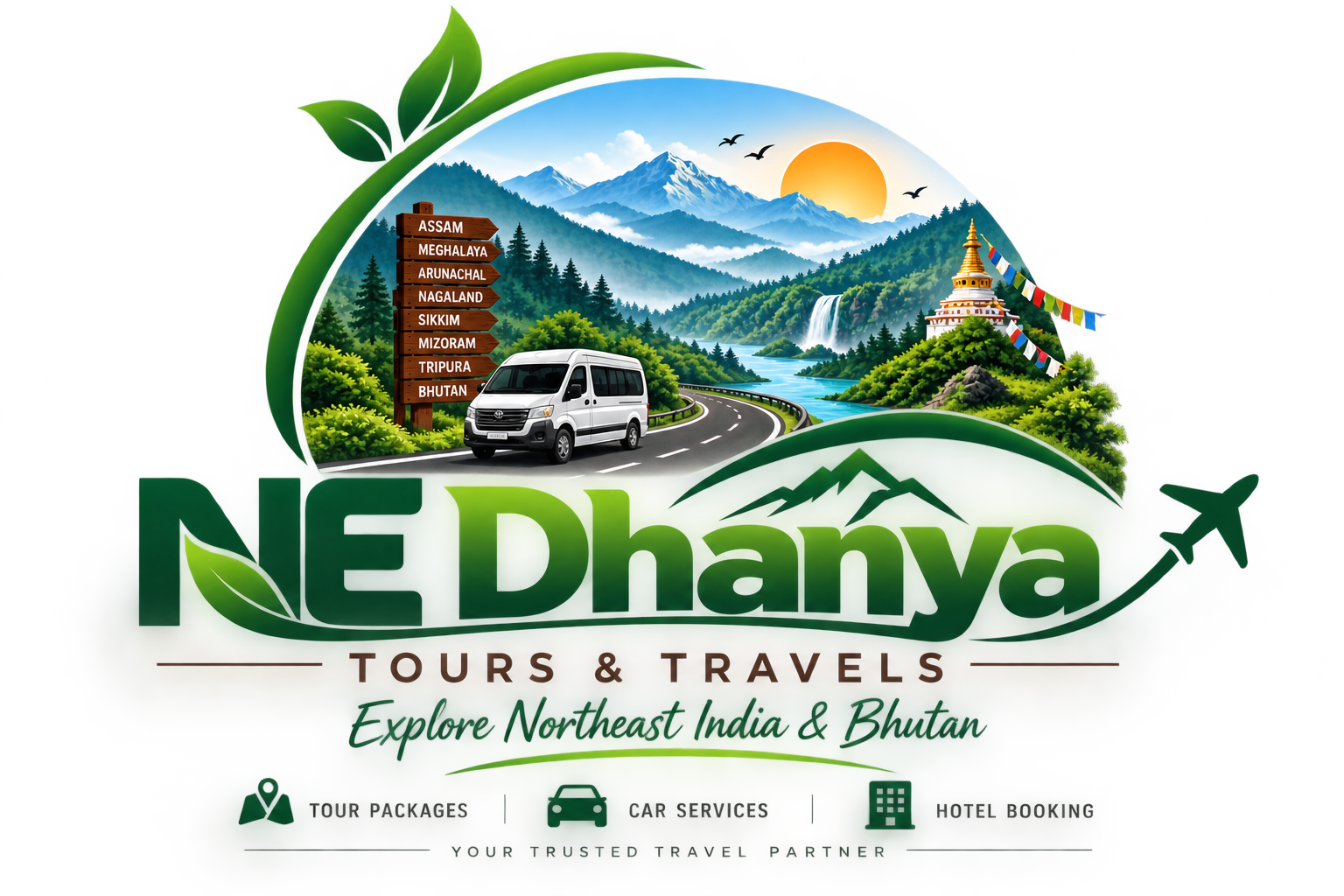 NE Dhanya Tour and Travels Logo