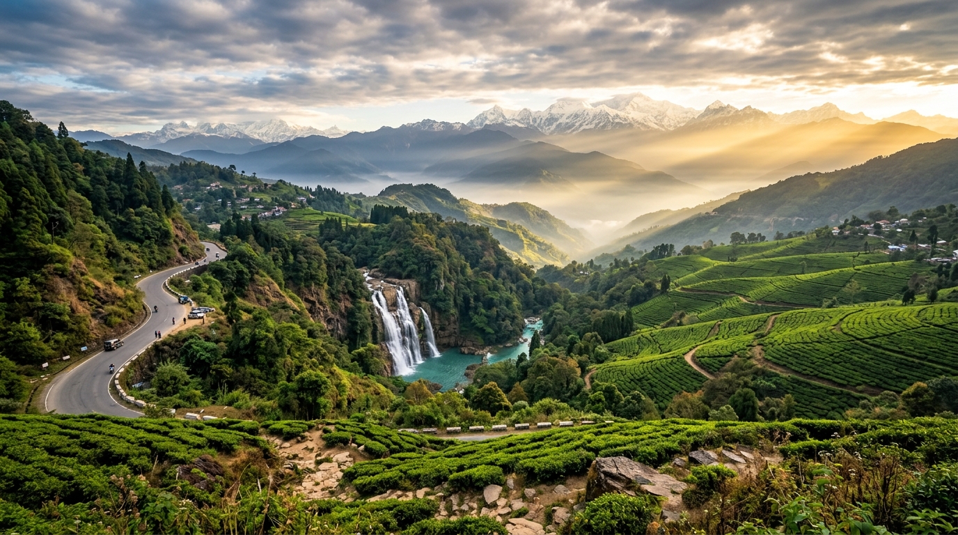 Scenic Northeast India Himalayas, Tea Valleys, Waterfalls & Mountain Roads